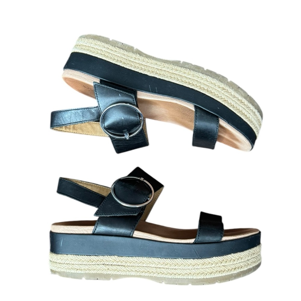 UGG Women's April Black Espadrilles Sandals Size 8 Platform Shoes